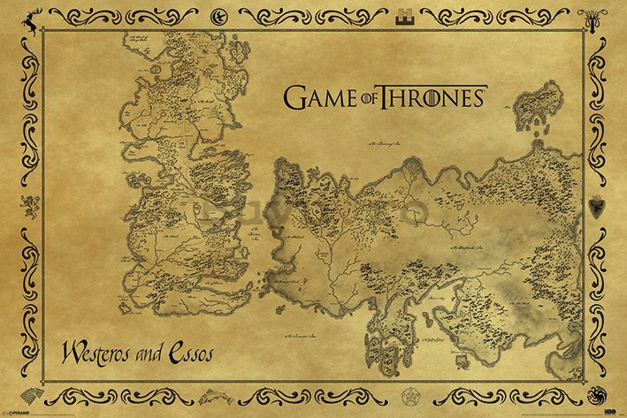 Poster - Game of Thrones (Hartă veche)