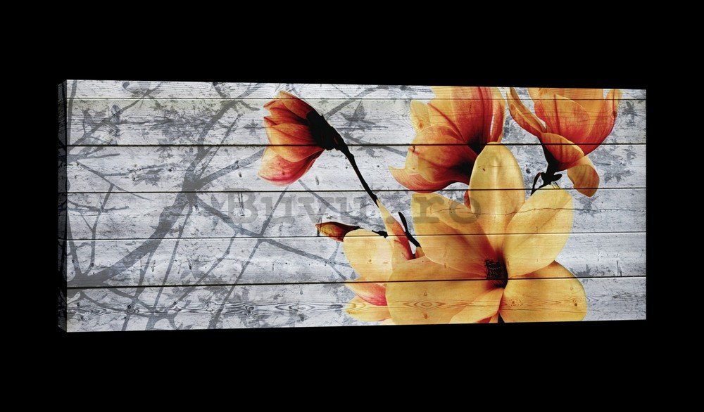 Tablou canvas: Magnolii (5) - 145x45 cm