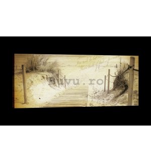 Tablou canvas: Drum spre plajă (vintage) - 145x45 cm