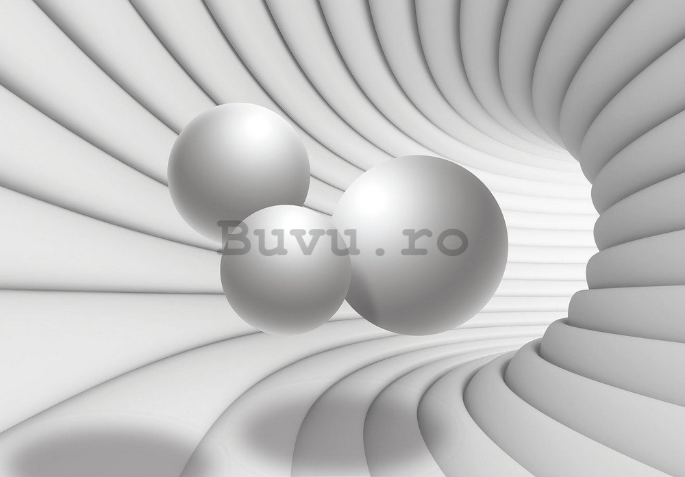 Fototapet vlies: Tunel 3D (alb) - 254x368 cm