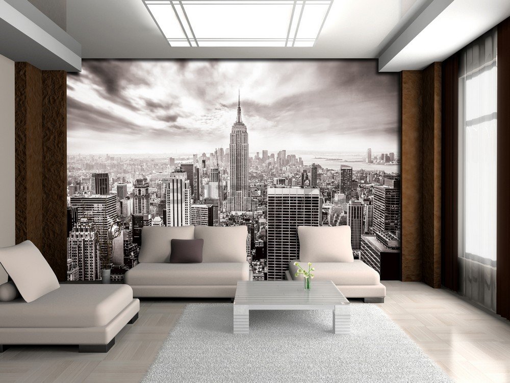 Fototapet: Vedere New York (alb-negru) - 104x152,5 cm