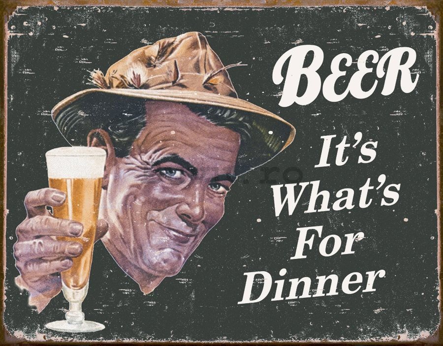 Placă metalică - Beer (It's What's for Dinner)