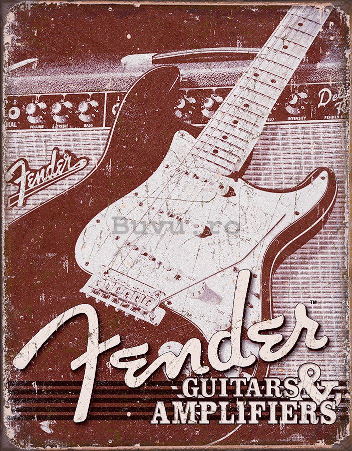 Placă metalică - Kytara Fender (Fender Guitars & Amplifiers)
