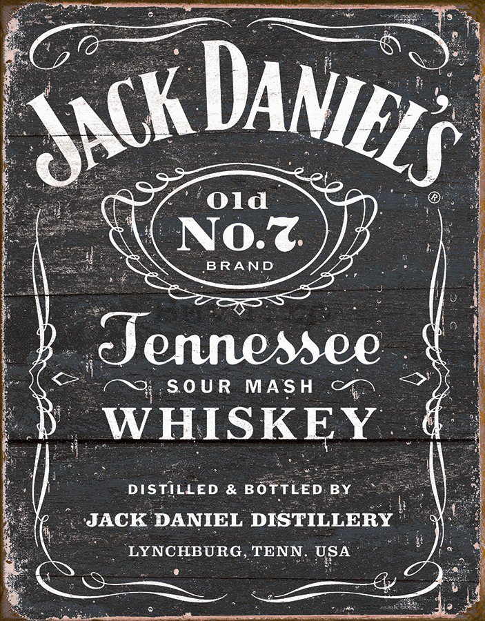 Placă metalică - Jack Daniels (maro)