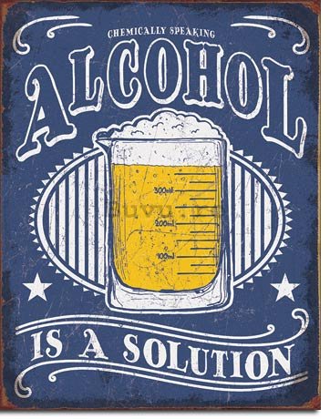 Placă metalică - Alcohol is a Solution