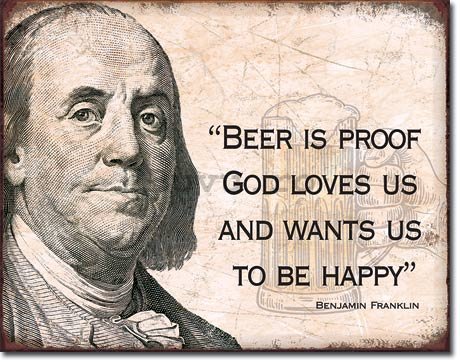 Placă metalică - Ben Franklin (Beer)