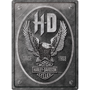 Placă metalică: Harley-Davidson (Metal Eagle) - 40x30 cm