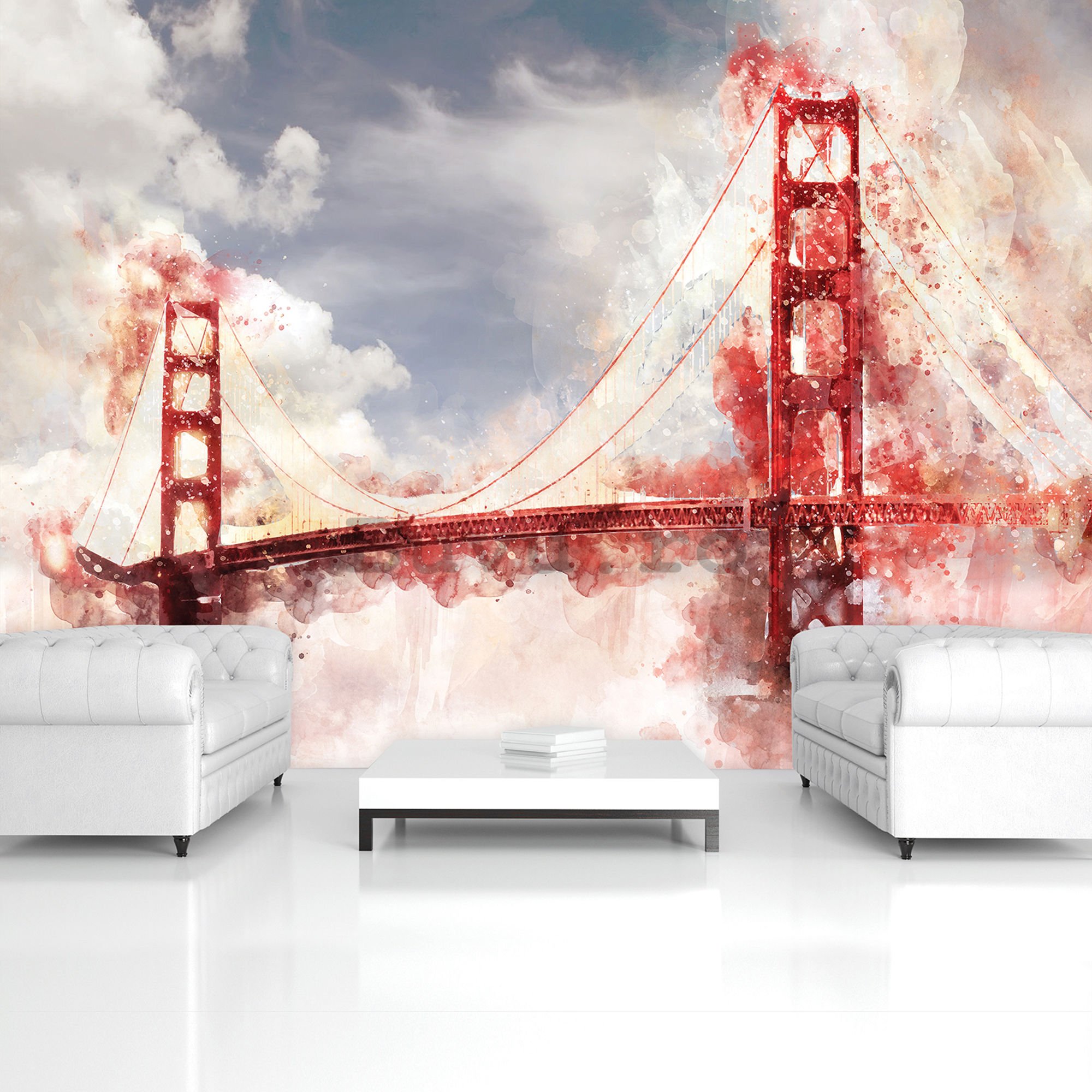 Fototapet vlies: Golden Gate Bridge (pictata) - 184x254 cm
