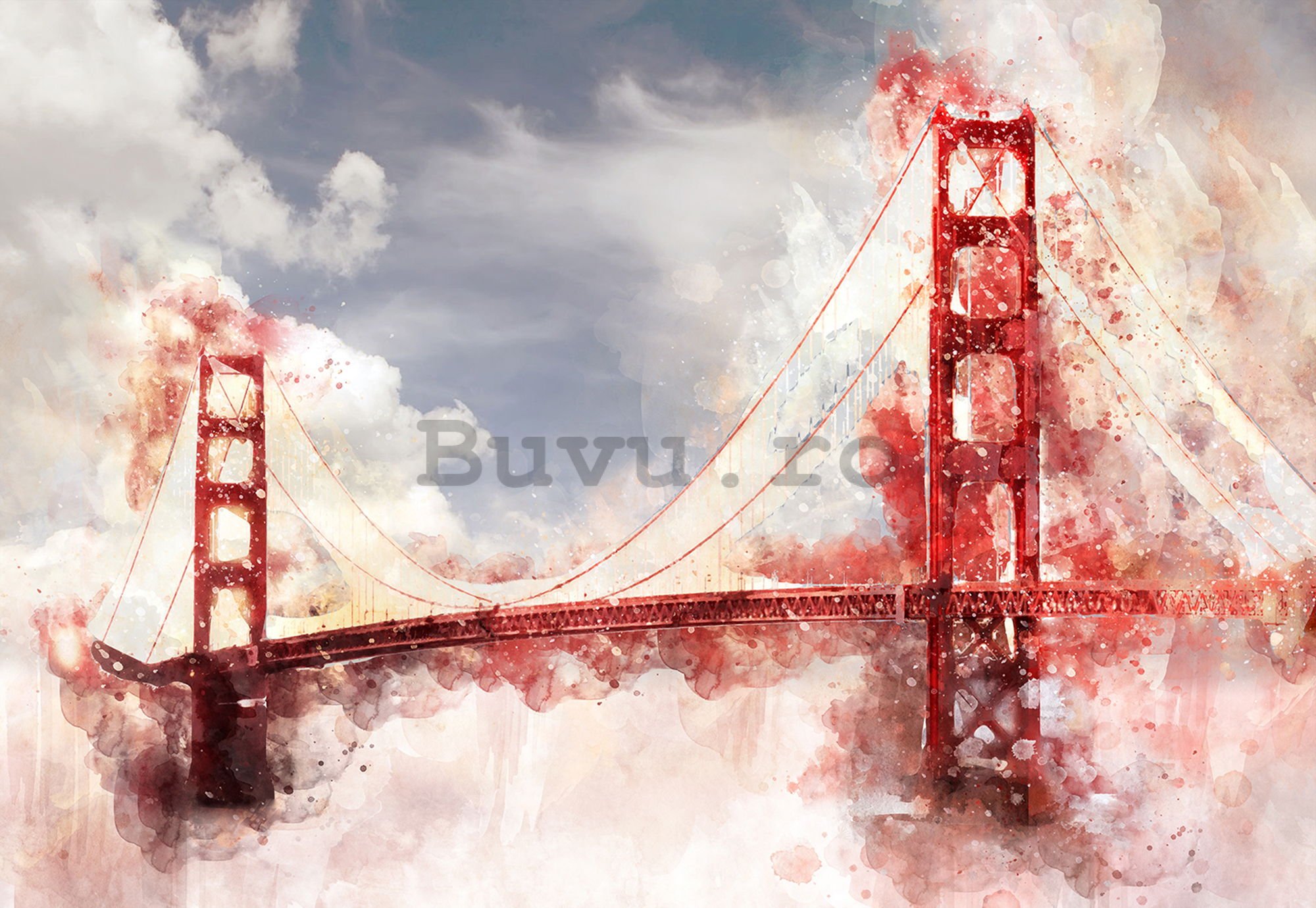 Fototapet vlies: Golden Gate Bridge (pictata) - 184x254 cm