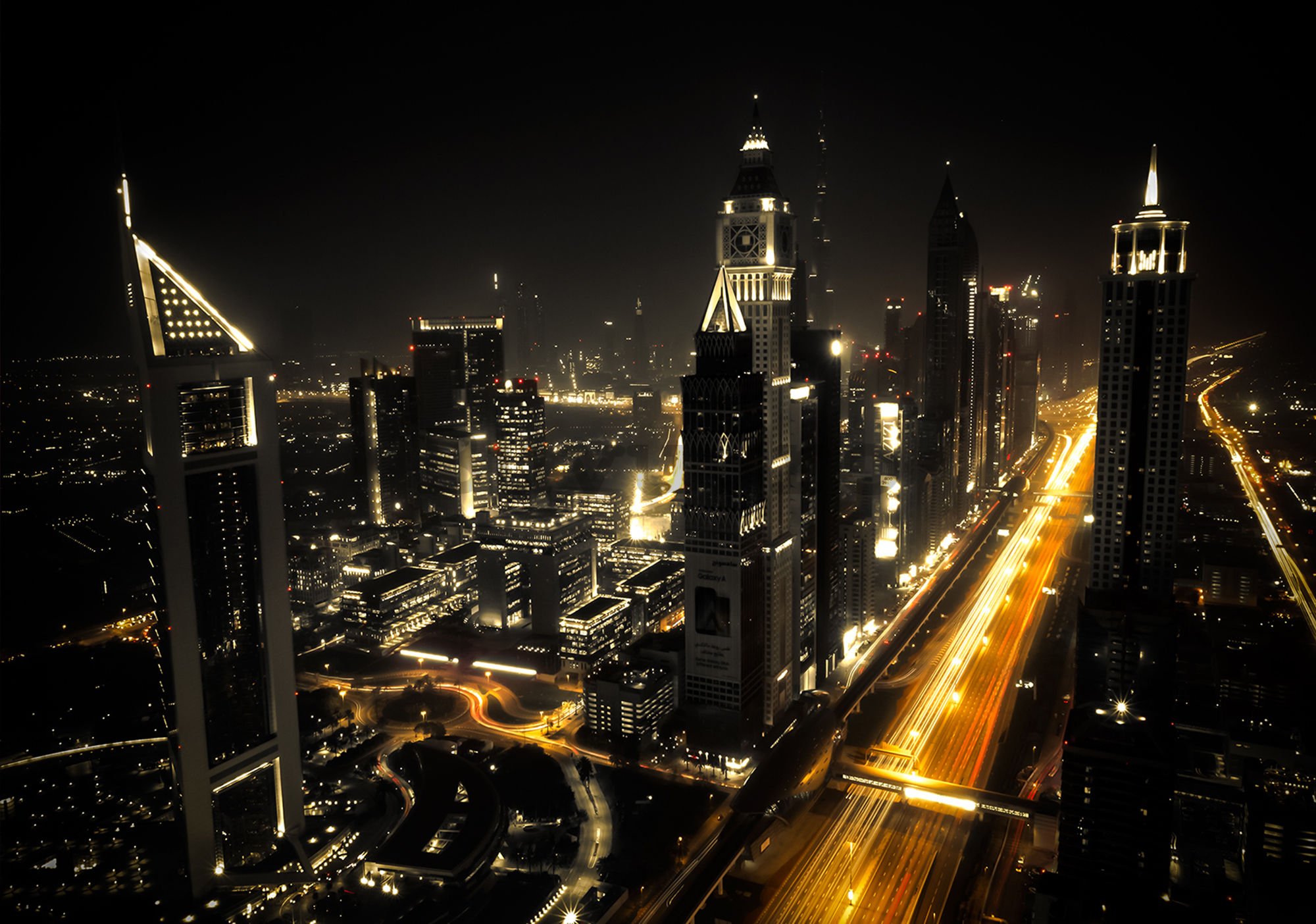 Fototapet vlies: Dubai la noapte (1) - 254x368 cm