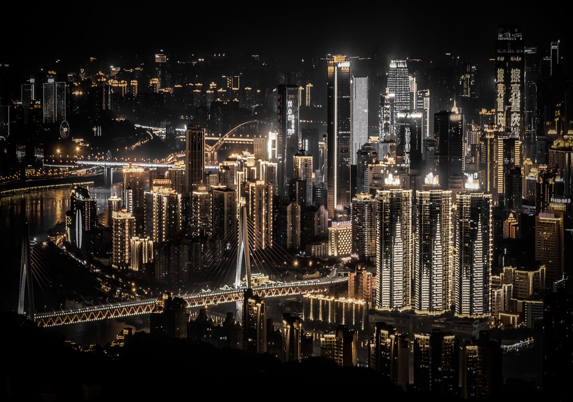 Fototapet vlies: Oraș nocturn (5) - 184x254 cm