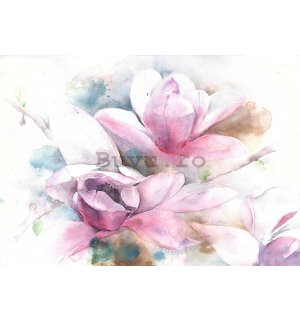 Fototapet vlies: Magnolia (vopsită) - 184x254 cm