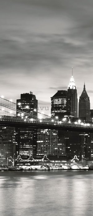 Fototapet: Brooklyn Bridge (alb-negru) - 211x91 cm