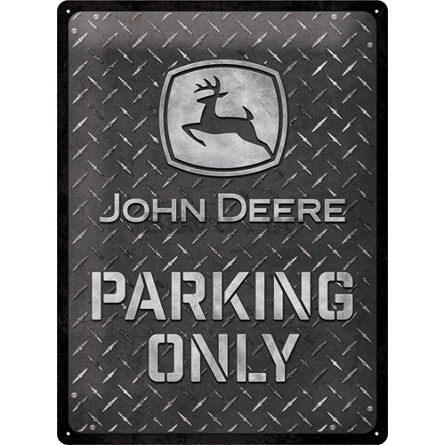 Placă metalică: John Deere Parking Only (Diamond Plate) - 40x30 cm