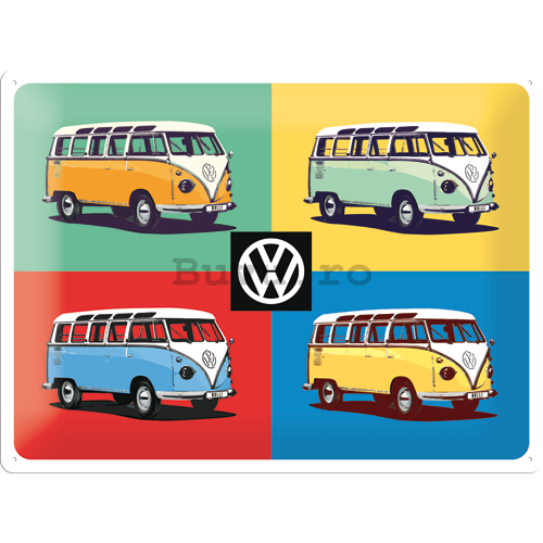 Placă metalică: VW Bulli Pop Art (3) - 30x40 cm