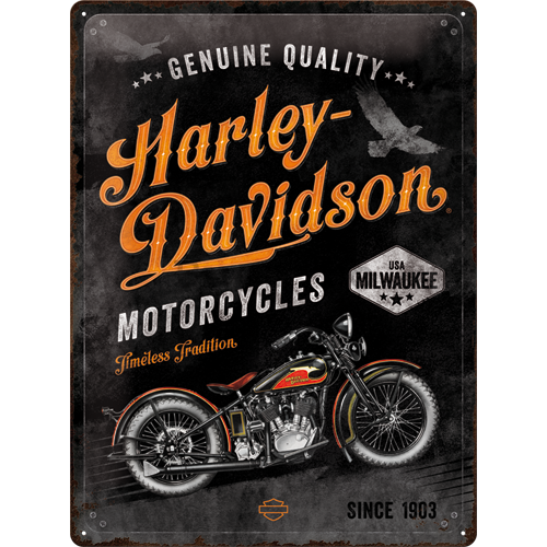Placă metalică: Harley-Davidson  (Timeless Tradition) - 40x30 cm