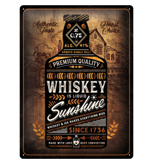 Placă metalică: Whiskey Sunshine - 40x30 cm