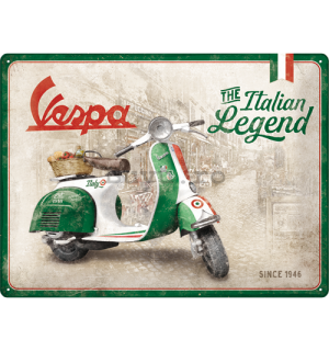 Placă metalică: Vespa (The Italian Legend) - 30x40 cm