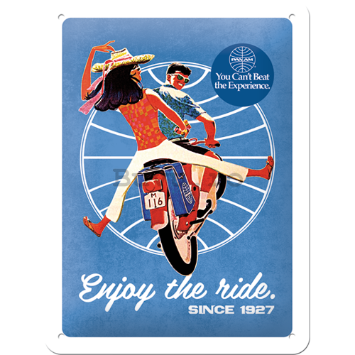 Placă metalică: Pan Am (Enjoy the ride since 1927) - 20x15 cm