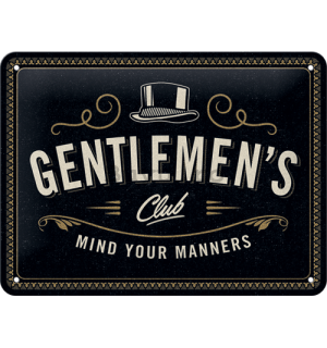 Placă metalică: Gentlemen's Club - 15x20 cm