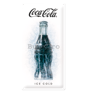 Placă metalică: Coca-Cola (Ice White) - 50x25 cm