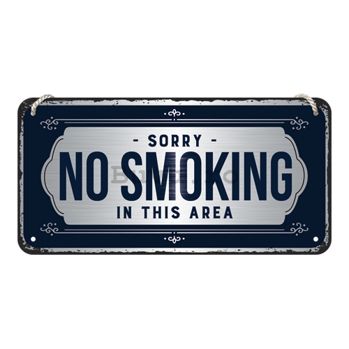Placa metalica cu snur: Sorry, No Smoking - 10x20 cm