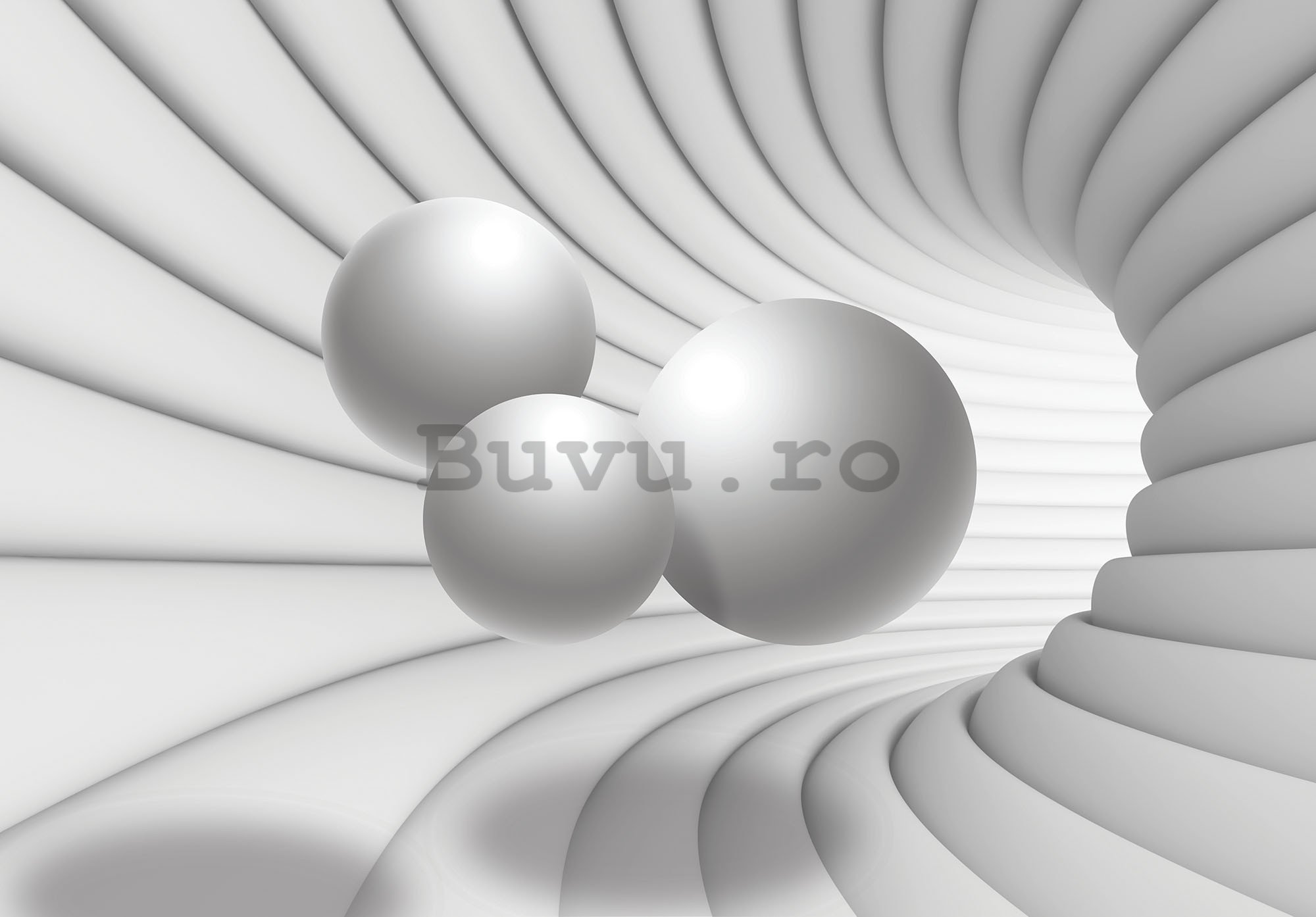 Fototapet vlies: Tunel 3D (alb) - 416x254 cm