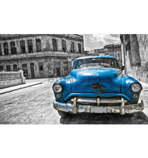 Fototapet vlies: Mașină americană de epocă (Albastră) - 416x254 cm