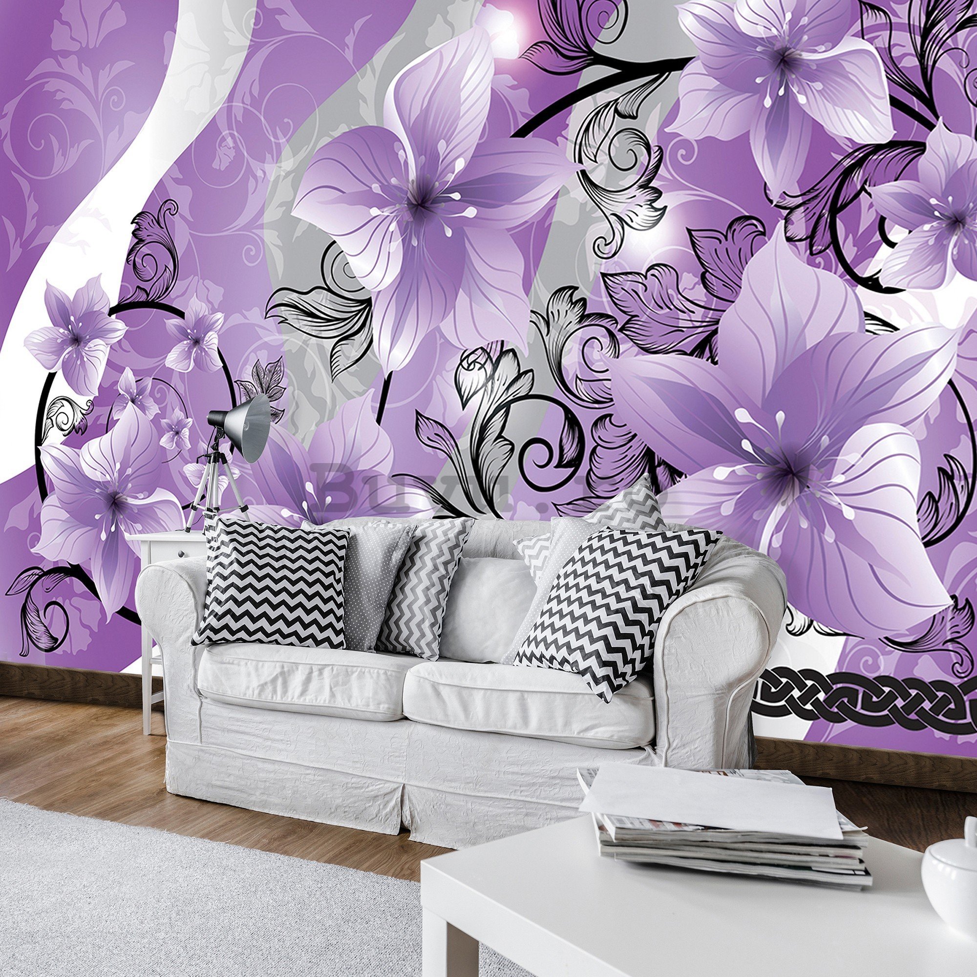 Fototapet vlies: Flori violet - 416x254 cm