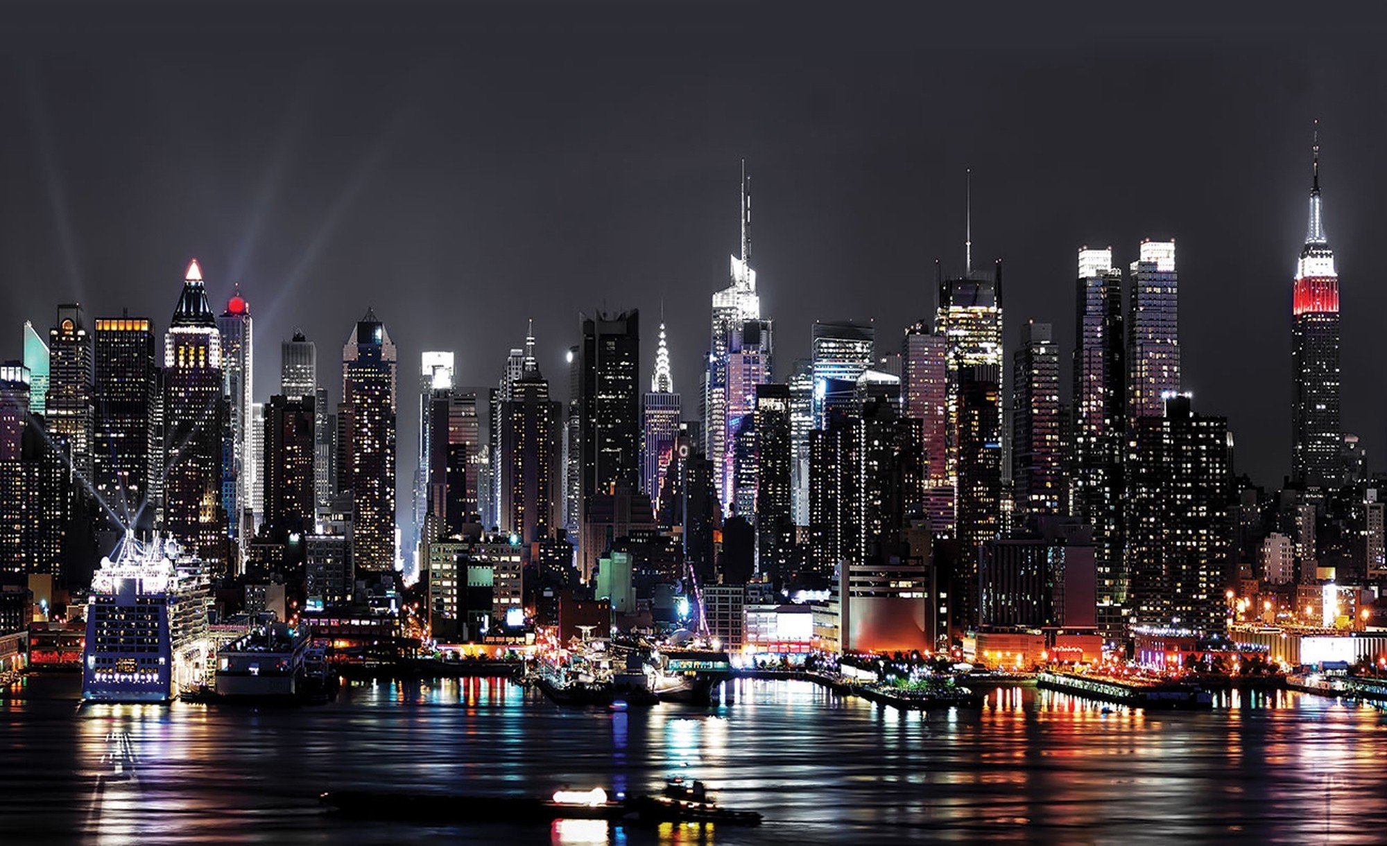 Fototapet vlies: New York nocturn (2) - 416x254 cm