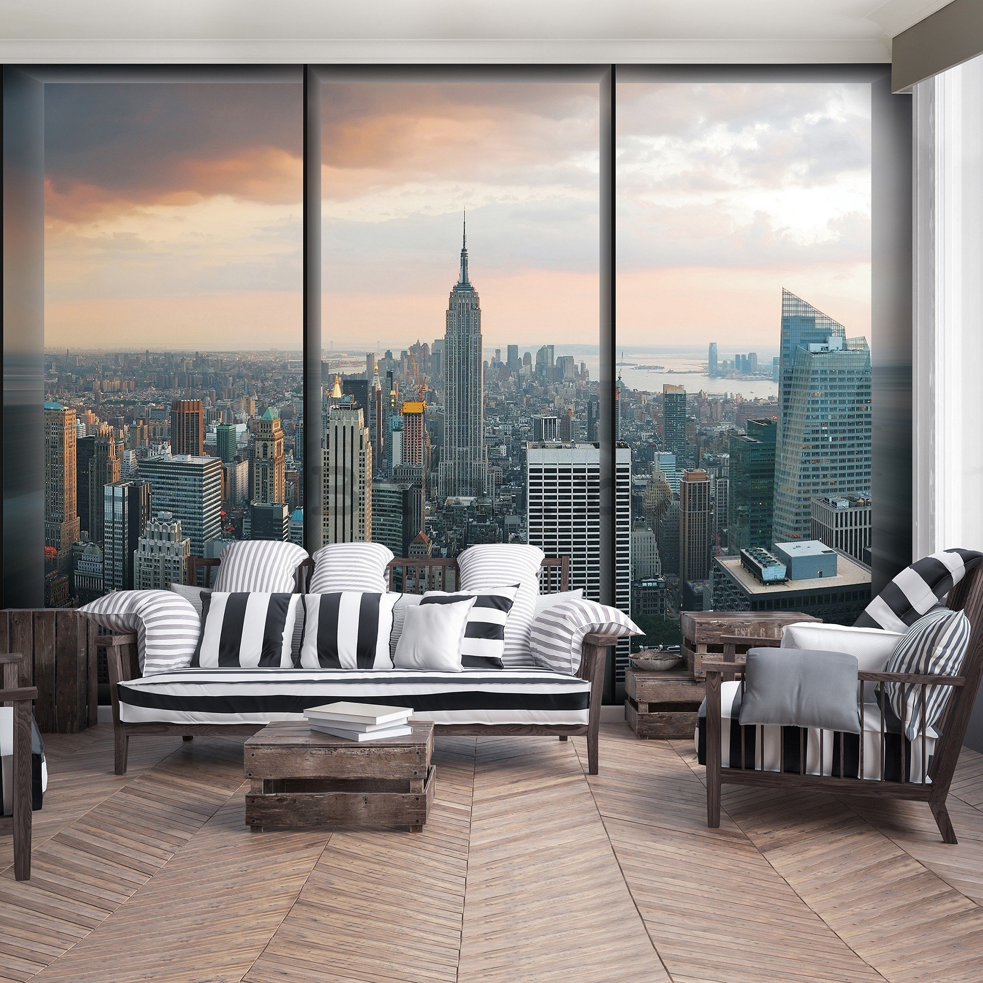 Fototapet vlies: Vedere Manhattan, de la fereastră - 416x254 cm