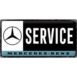 Placă metalică: Mercedes-Benz Service - 25x50 cm