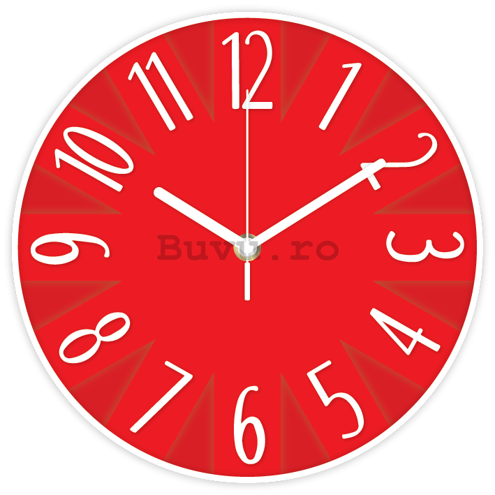 Ceas de perete: De design (roșu) - 25 cm