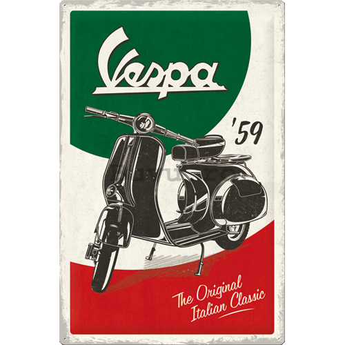 Placă metalică: Vespa (The Italian Classic) - 40x60 cm