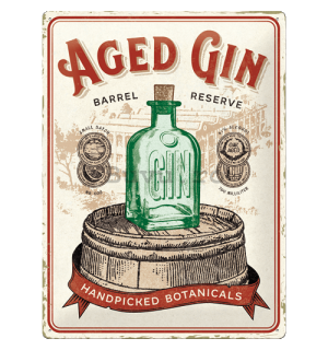 Placă metalică: Aged Gin Barrel - 30x40 cm