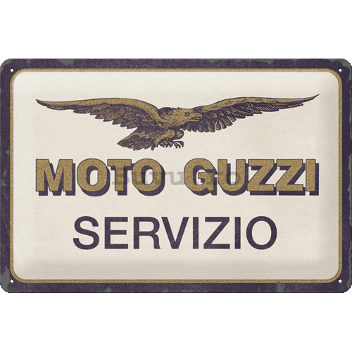 Placă metalică: Moto Guzzi Servizio - 30x20 cm
