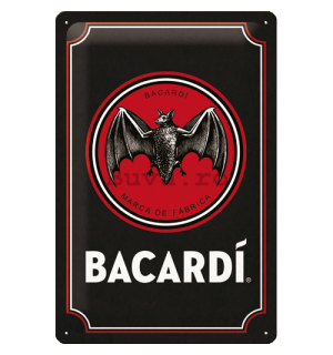 Placă metalică: Bacardi (Black Logo) - 20x30 cm