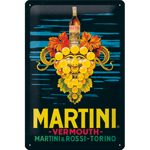 Placă metalică: Martini (Vermouth Grapes) - 20x30 cm