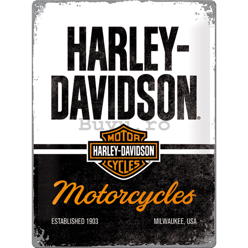 Placă metalică: Harley-Davidson (Motorcycles) - 30x40 cm