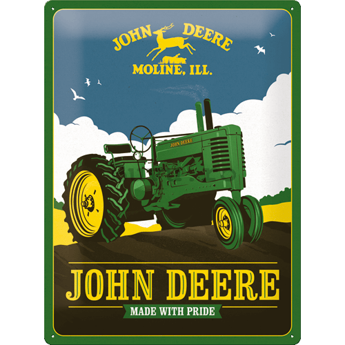 Placă metalică: John Deere (Made With Pride) - 30x40 cm