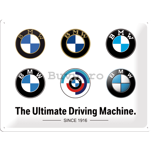 Placă metalică: BMW (Logo Evolution) - 40x30 cm