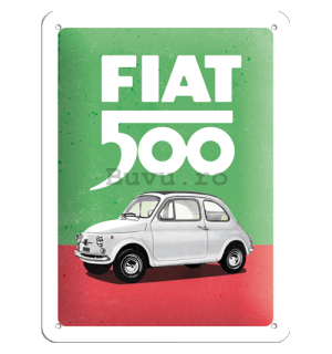 Placă metalică: Fiat 500 (Italian Colours) - 15x20 cm