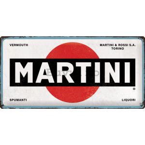 Placă metalică: Martini (Logo White) - 50x25 cm