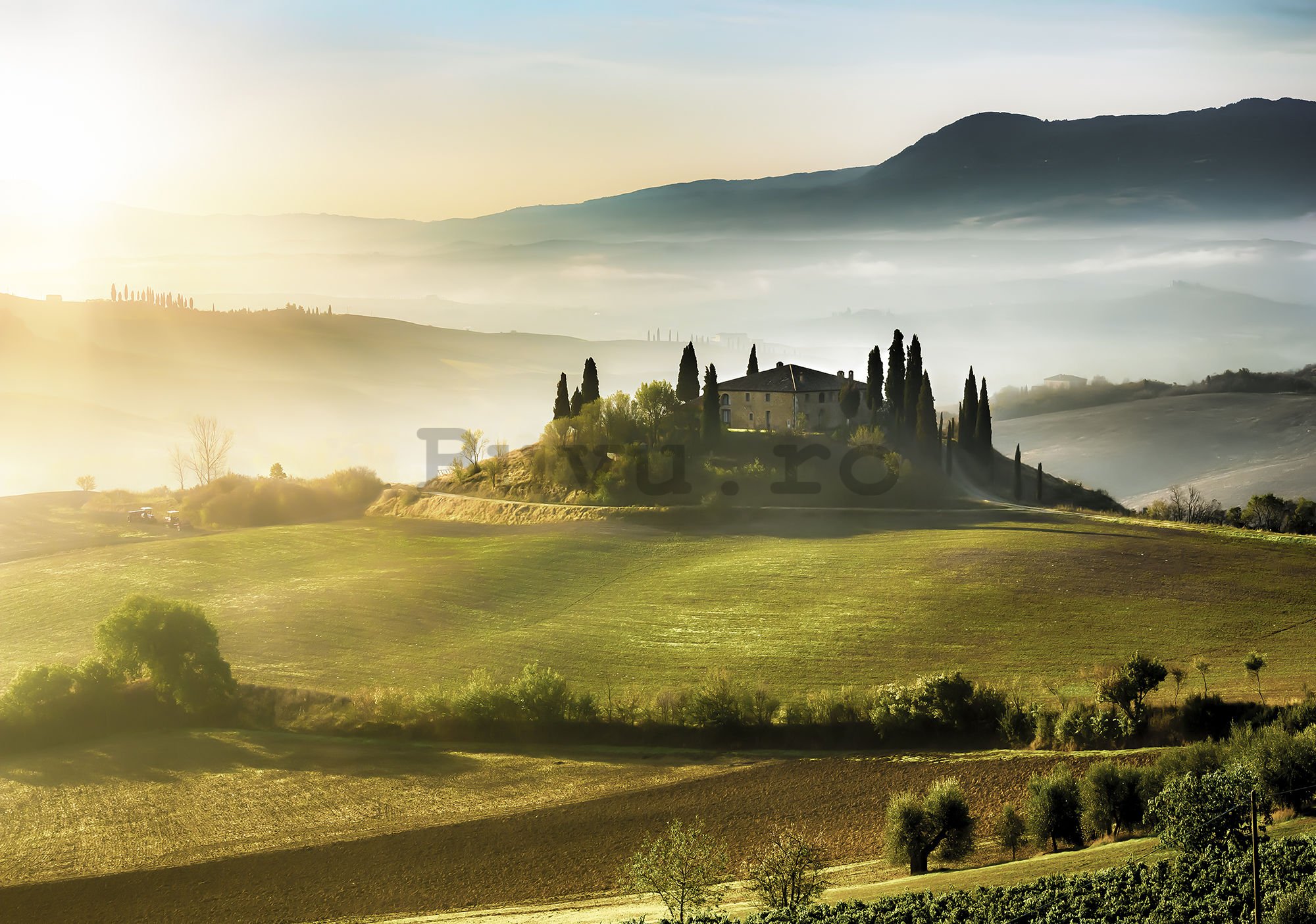 Fototapet vlies: Tuscany Hill - 254x368 cm