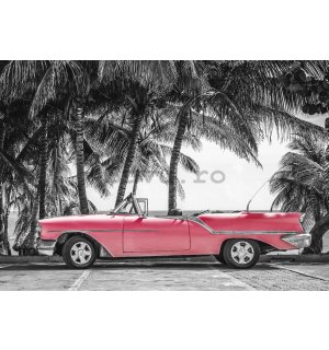 Fototapet vlies: Masina rosie Cuba - 416x254 cm