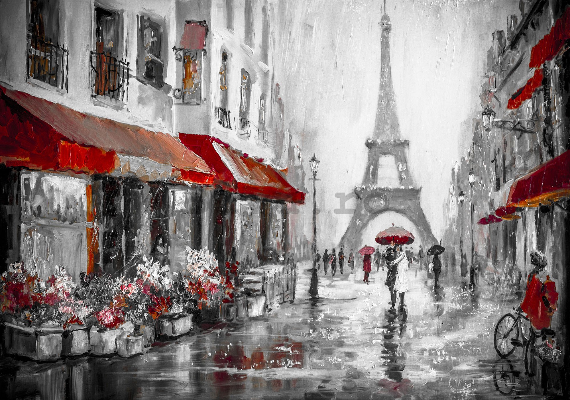 Fototapet: Vreme ploioasă lângă Turnul Eiffel - 184x254 cm