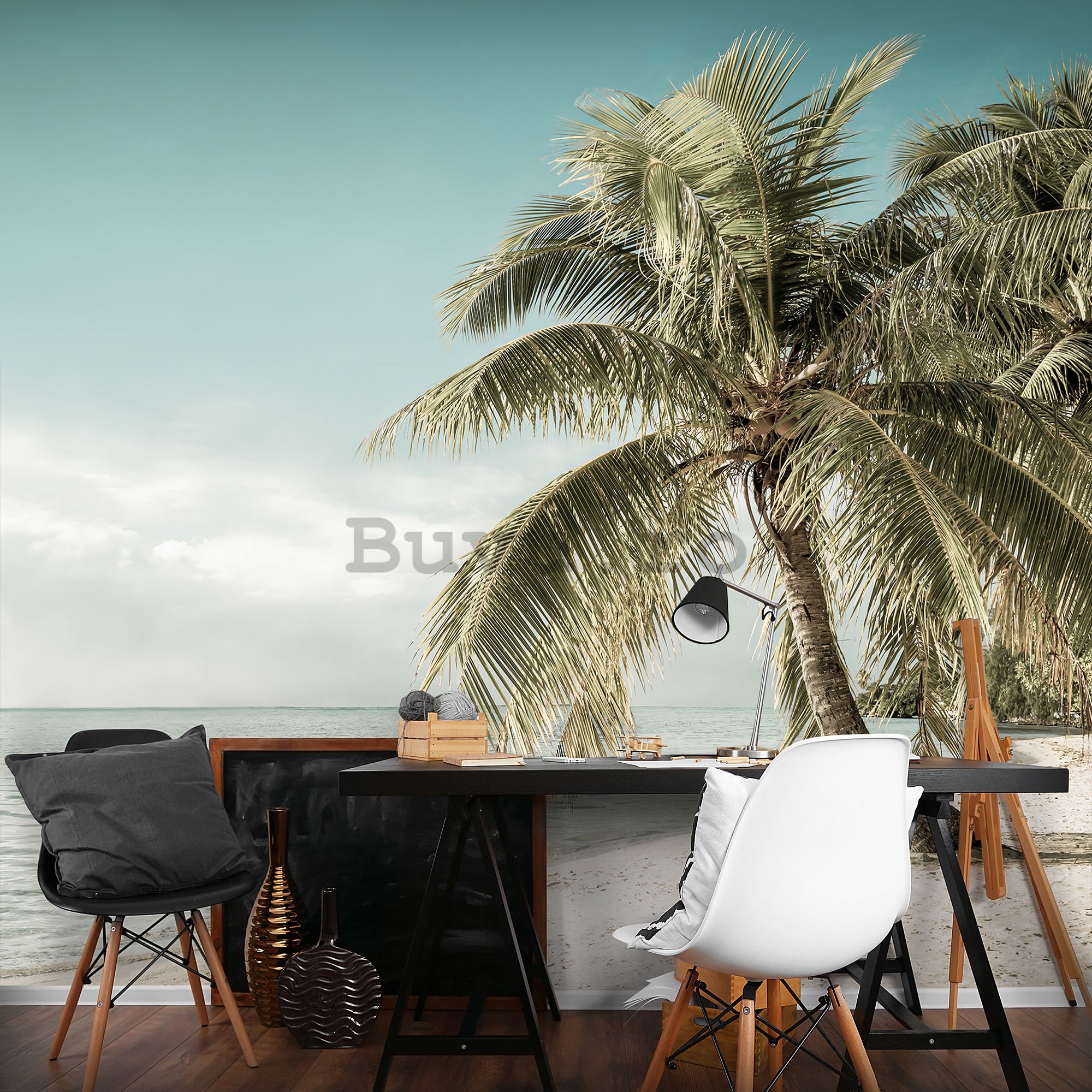 Fototapet vlies: Coasta cu palmier - 184x254 cm