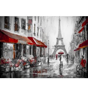 Fototapet vlies: Vreme ploioasă lângă Turnul Eiffel - 254x368 cm