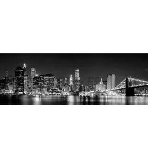 Fototapet: N.Y. noaptea (alb-negru) - 624x219 cm
