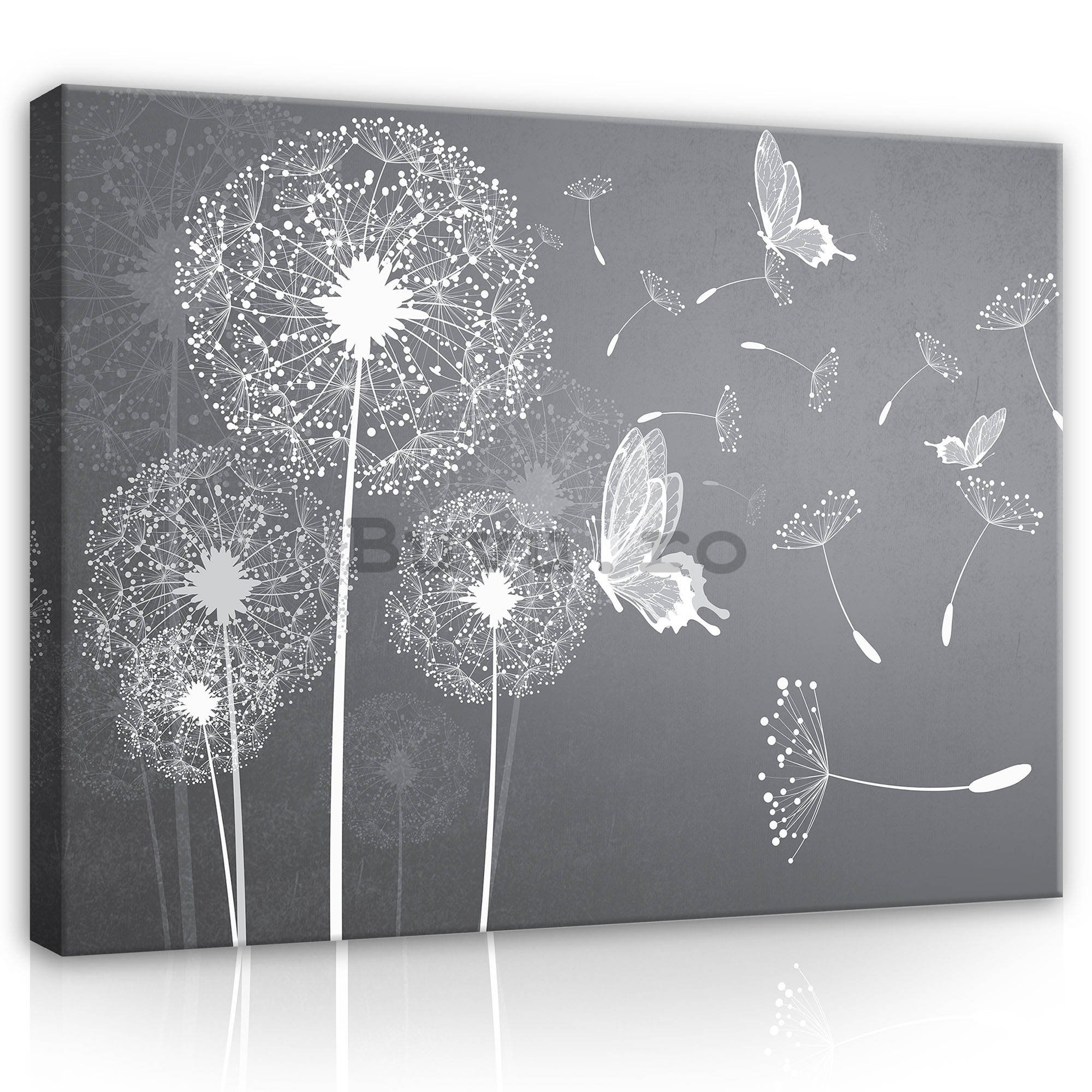 Tablou canvas: Păpădii și fluturi - 75x100 cm